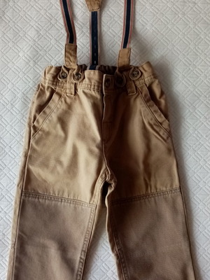 Baby cotton pants with suspenders H&M 12-18 months like new