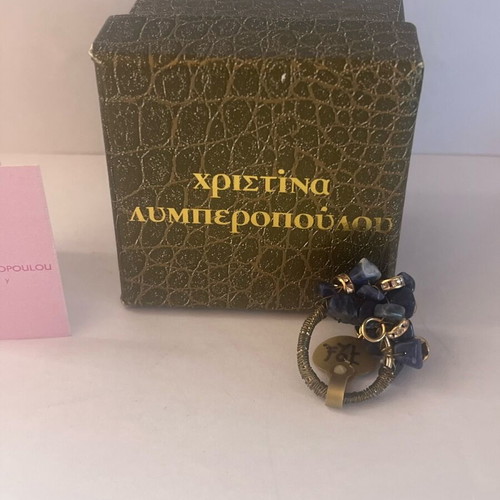 Christina Limperopoulou ring like new with blue and gold stones