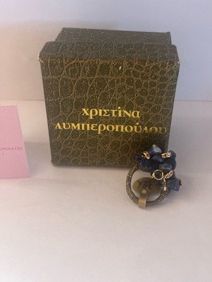 Christina Limperopoulou ring like new with blue and gold stones