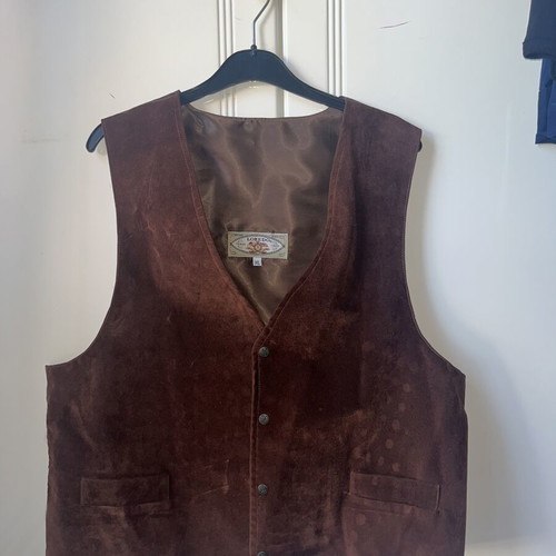 Vintage Loredo men's suede vest XL like new, brown