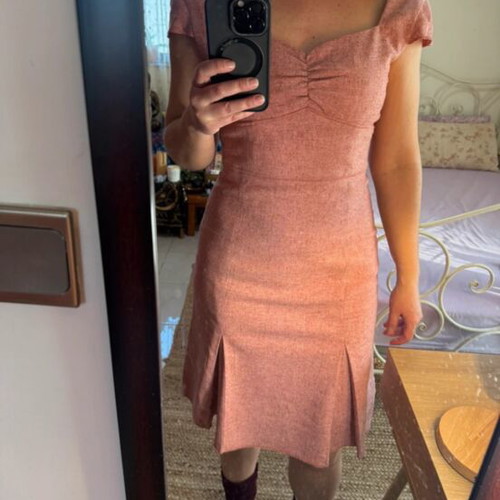 Club Monaco pink dress used, size S/XS, wool and silk blend