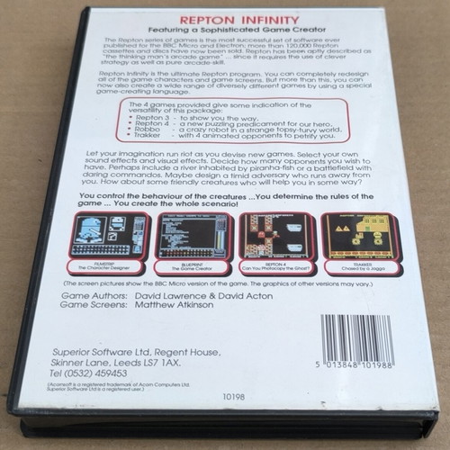 Repton Infinity like new, complete in box for BBC Micro