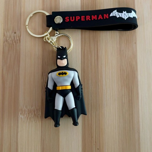 Batman keychain like new with rubber figure and metal ring