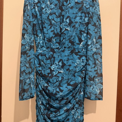 Mind Matter Mini Dress like new, black and turquoise, size S