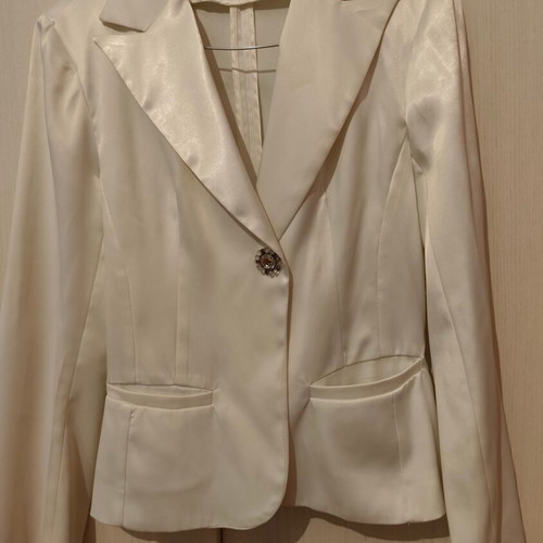 ZIC ZAC white satin jacket used, size S