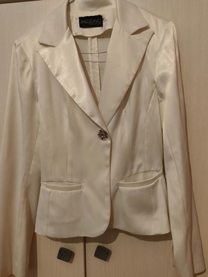 ZIC ZAC white satin jacket used, size S