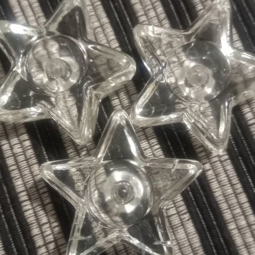 Glass star-shaped candlesticks new for thin candles