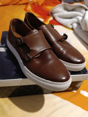 Zara δερματικά παπούτσια μεταχειρισμένα, μέγεθος 43, καφέ