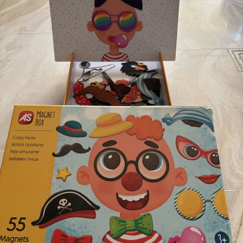 AS Magnet Box Animals & Faces used, set of 2 for kids 3+