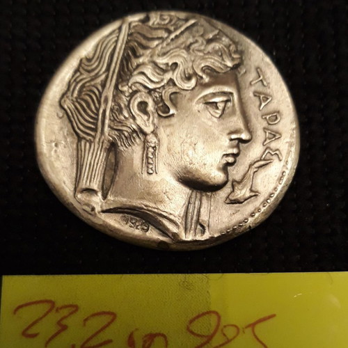 Taras replica ancient coin 23.2gr 925 silver new with stamp