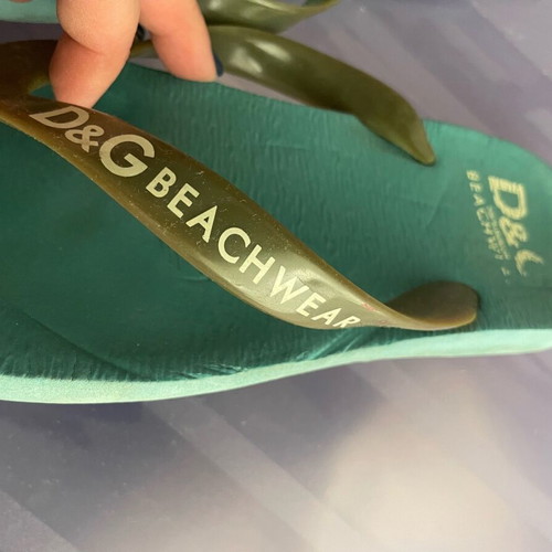 D&G authentic flip-flops used, medium size, white and turquoise