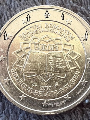 2 Ευρώ 2007 Κοινό Βέλγιο μεταχειρισμένο, Error! Διπλοτυπωμένος δίσκος Double Ring