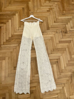 Lace pants Tania Christoforatou collection new, white, XS