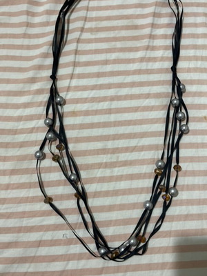 Necklace new with colorful beads and black cord