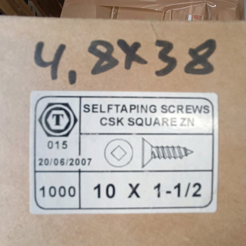 Self-tapping screws new 1000 pcs 4.8x38 galvanized square head
