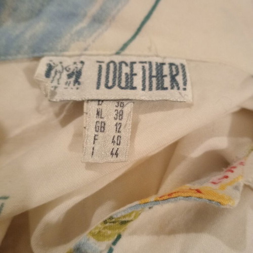 Together! vintage early '90s maxi sleeveless dress white multicolor like new
