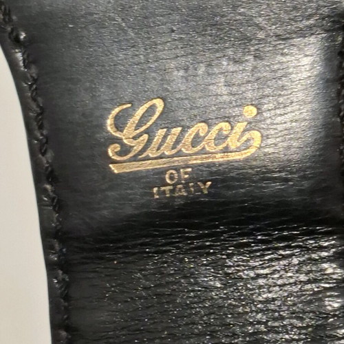 Τσάντα ώμου Gucci vintage μαύρη δερμάτινη μεταχειρισμένη σε καλή κατάσταση