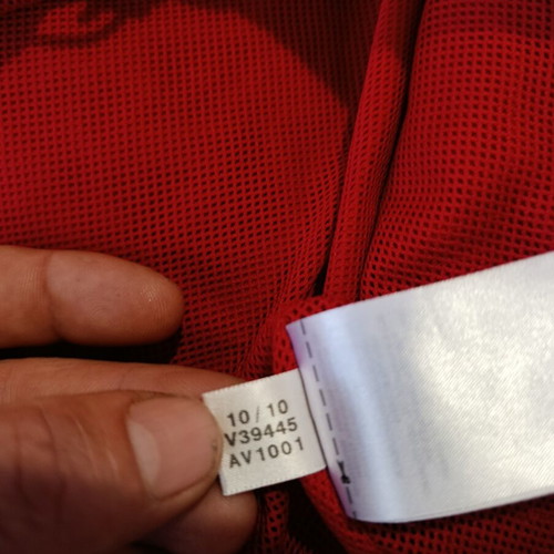 Adidas men's windbreaker jacket XL like new, red with white stripes