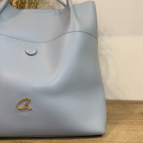 Axel shoulder bag medium size used, gray and turquoise