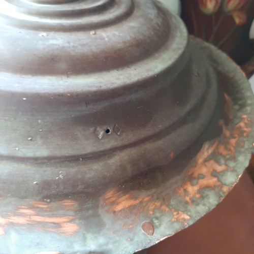 Prewar copper mangali with brass handles used