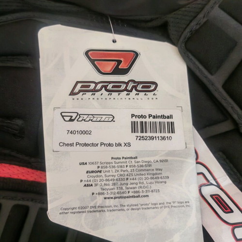 Proto chest protector for airsoft and paintball, new, size XS