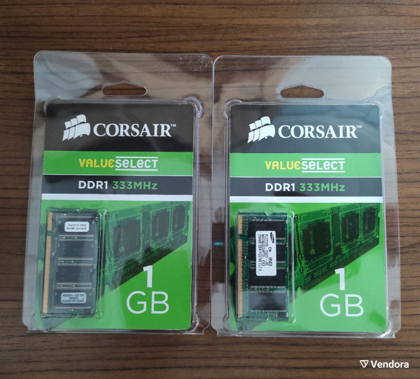  sfragismeni RETRO RAM CORSAIR Value Select 1GB DDR1 333MHz X2