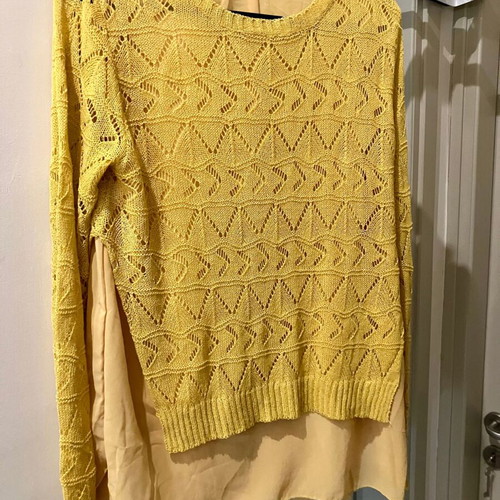 Knitted blouse with integrated fabric like new, size L/XL, amo&roma