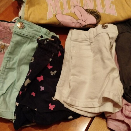 Summer set of shorts and t-shirts for girls age 8, used, H&M Zara Sam
