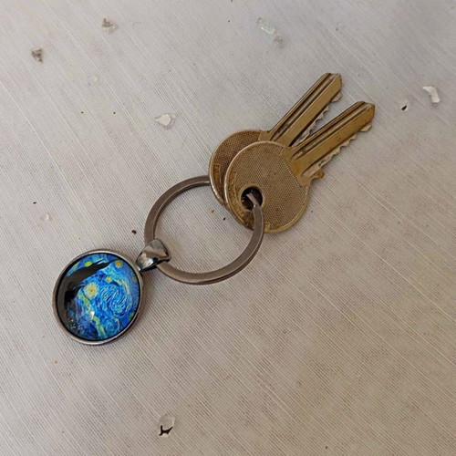 Starry Night keychain new stainless steel