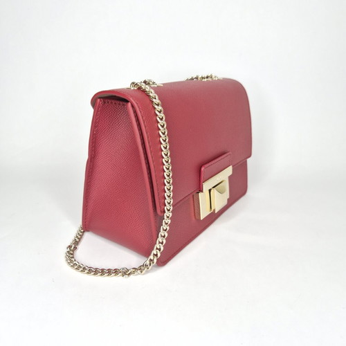 Furla Venere Mini Bag new, red leather crossbody with gold chain