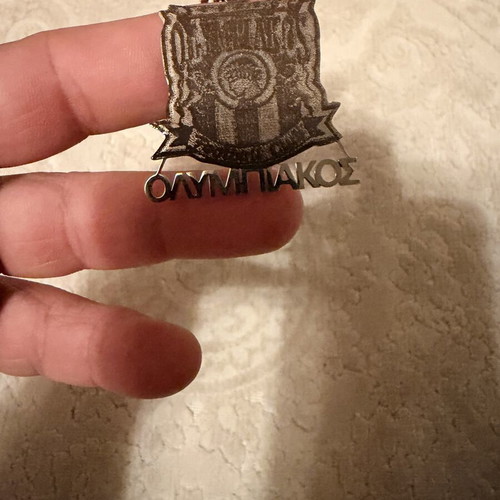Olympiakos steel pendant with vintage lion logo