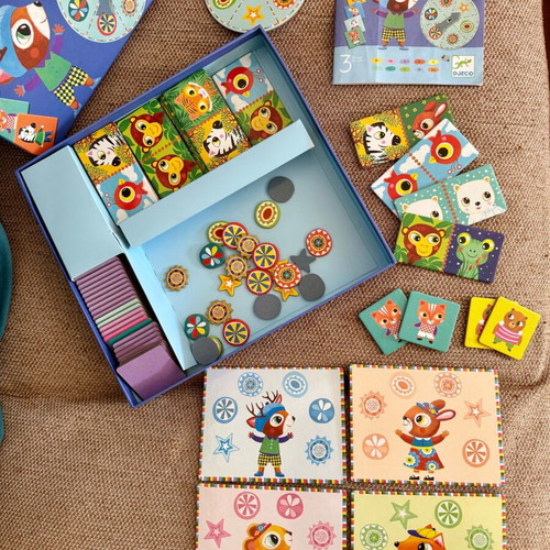Djeco 3-in-1 board game like new: domino, memory and bingo
