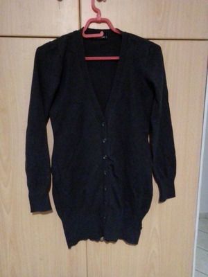 Thin long grey cardigan used, size S