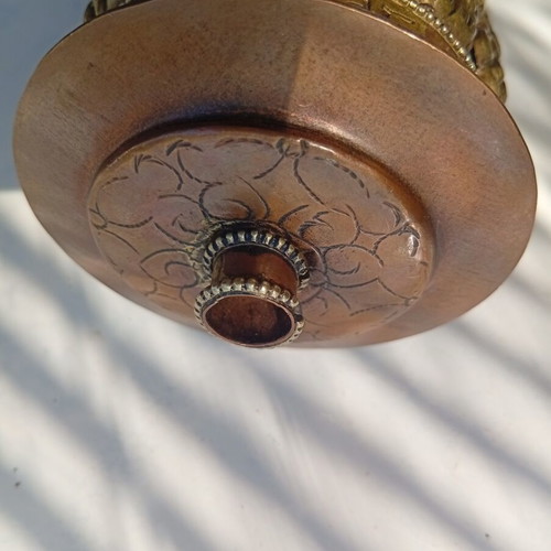 Tibetan prayer wheel used with original thin old paper