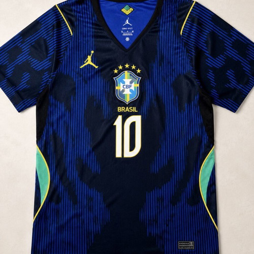 Brazil Neymar Jr #10 football jersey, black/blue