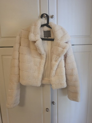 Lynne Fur Jacket No 38 Off-White Polyester Like New