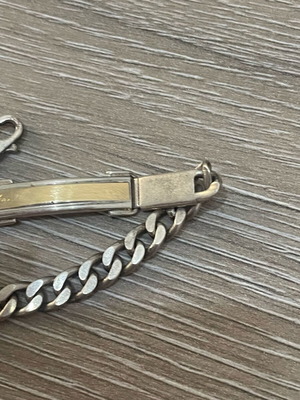 Identity bracelet silver gold 925 750 20 cm