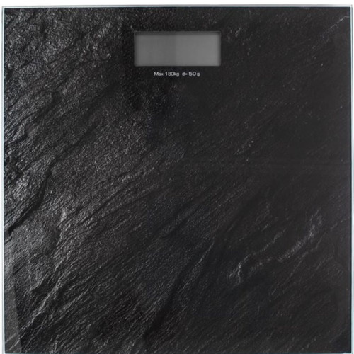 Electronic scale with granite effect and LCD display