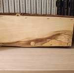 Wooden planter new with rustic texture, rectangular shape