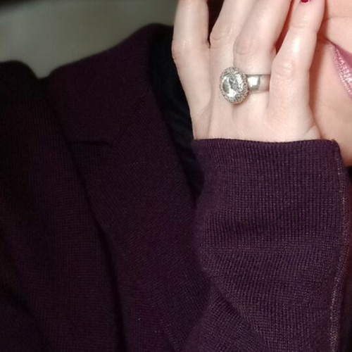 925 ring with zirconia used, size 17, vintage
