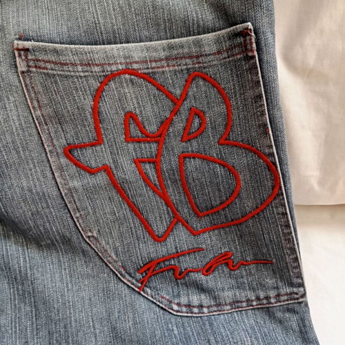 FUBU Vintage Streetwear Jeans Used, 3XL, Blue Denim, 90s Y2K Hip Hop