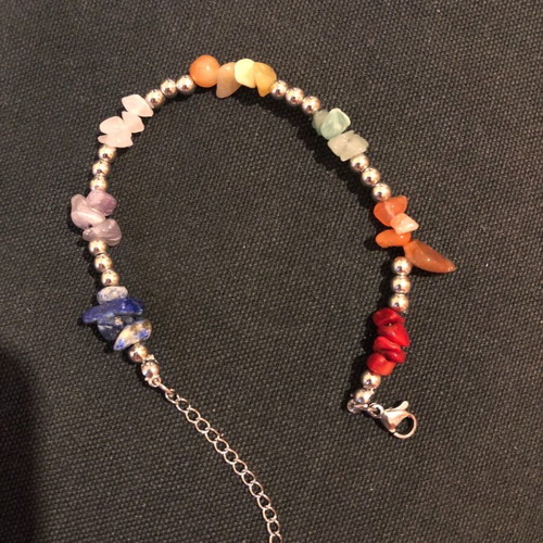 Women's bracelet new multicolored with silver stones 21 cm length