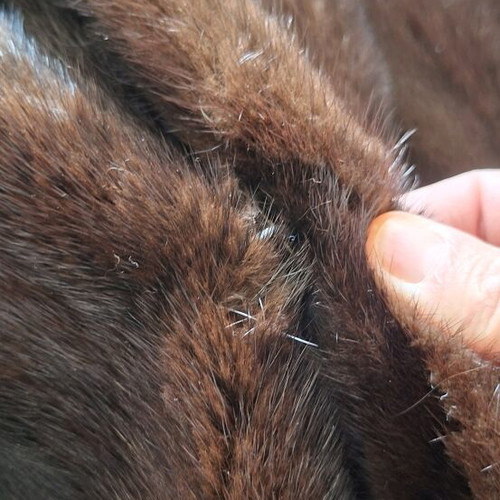 Mink Fur Used Classic Dark Brown 88 cm