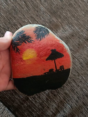 Painted stone new with durable acrylic colors
