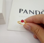 Pandora ring with enchanted rose