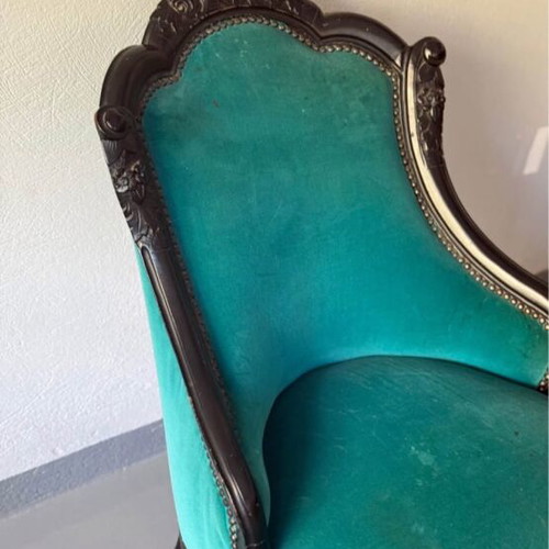 Vintage armchair with velvet upholstery