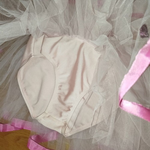 Girls' Ballet Dress with Tutu like new, white and fuchsia, size 110-116 cm