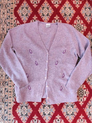 Apollon knitted cardigan purple like new with embroidered details