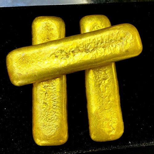 Gold bars new with 24k gold plating 8x2.5cm, 180g