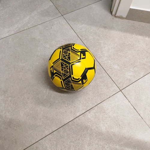 AEK Striker soccer ball like new, yellow-black, size 5